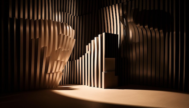 La arquitectura moderna abstracta ilumina el espacio de lujo vacío generado por AI