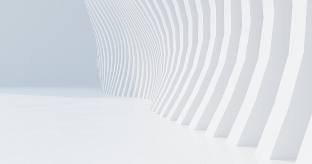 Arquitectura paramétrica de renderizado 3D Fondo blanco geométrico abstracto