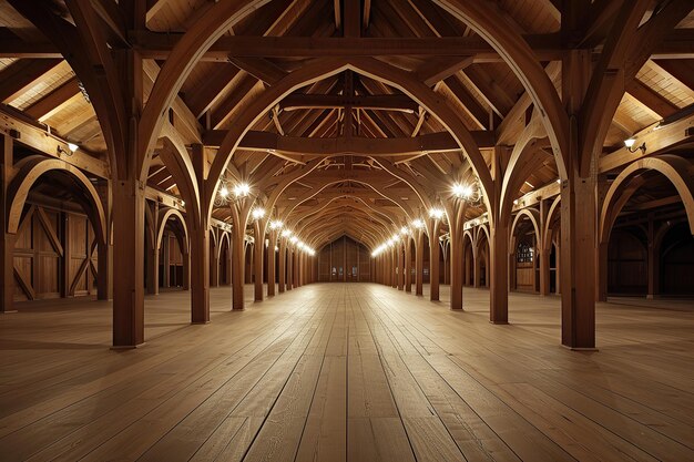 Foto arquitectura de sala y centro de madera