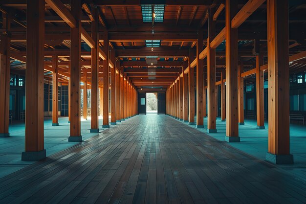 Foto arquitectura de sala y centro de madera