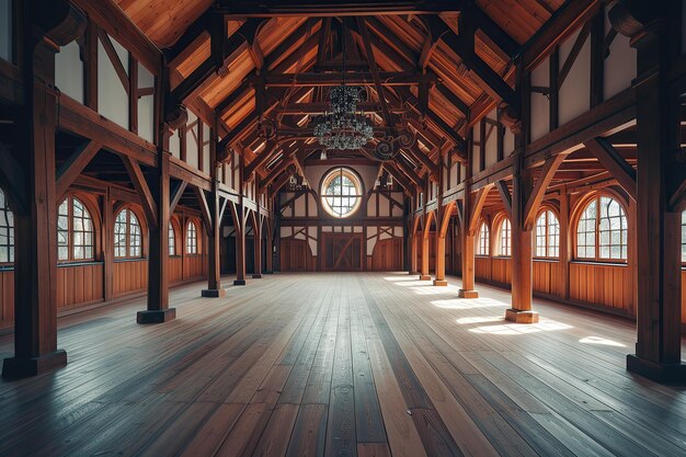 arquitectura de sala y centro de madera