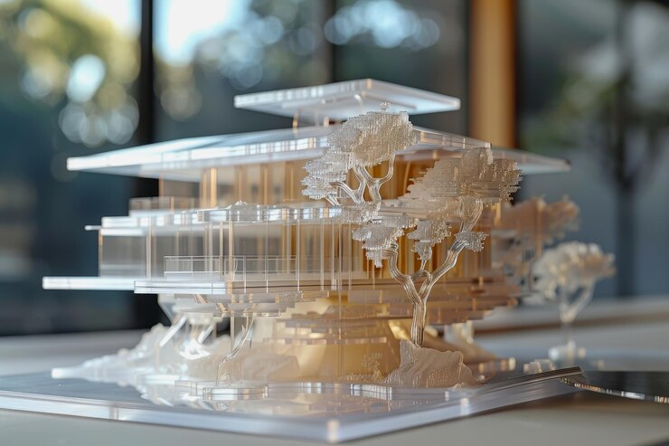 Foto arquitecturas de modelos de casas transparentes creadas con el uso de 3d de vanguardia
