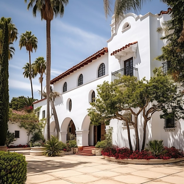 Arquitetura colonial espanhola do renascimento com ba branco