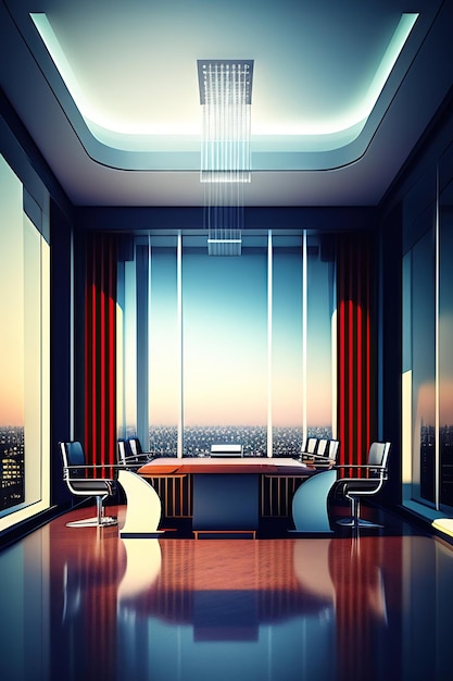 Arquitetura de hotel de escritório executivo de sala de reuniões corporativa com Windows