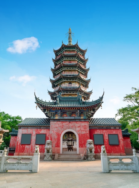 Arquitetura de templo tradicional chinesa e pagode