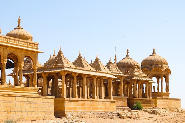 Arquitetura de Vyas Chhatri no forte Jaisalmer, Rajasthan, Índia.