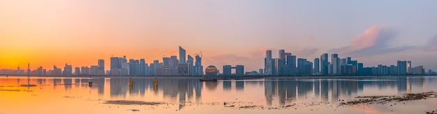 Arquitetura moderna da cidade de Hangzhou paisagem horizonte