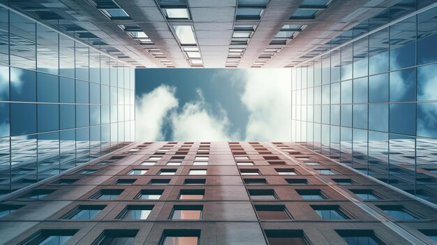 Foto arquitetura moderna da cidade vista em perspectiva de um edifício moderno ia generativa