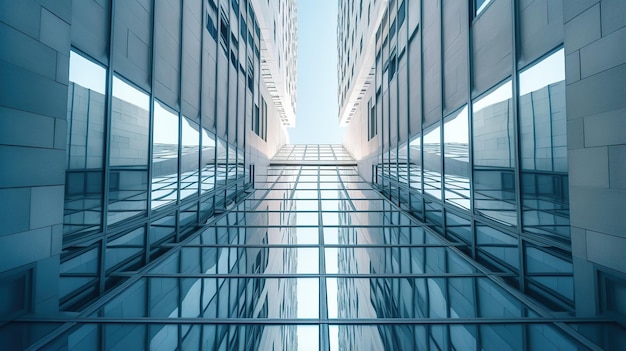 Foto arquitetura moderna da cidade vista em perspectiva de um edifício moderno ia generativa