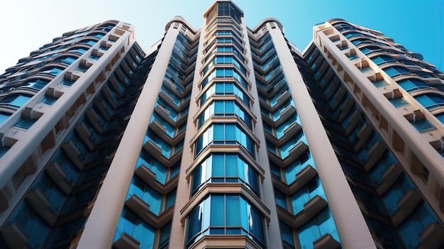 Arquitetura moderna da cidade Vista em perspectiva de um edifício moderno IA generativa