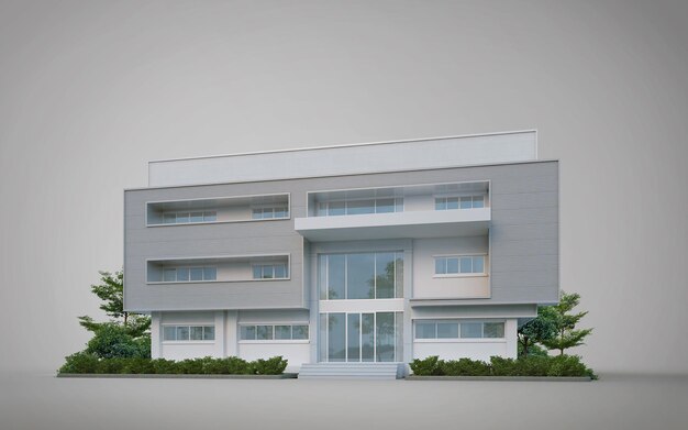 Arquitetura moderna isolada em background3d rendering