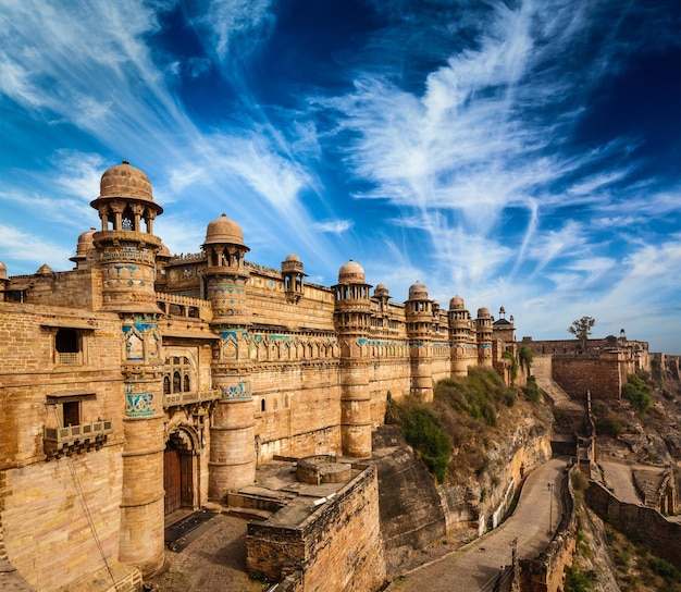 Arquitetura mogol Forte de Gwalior Gwalior Madhya Pradesh Índia