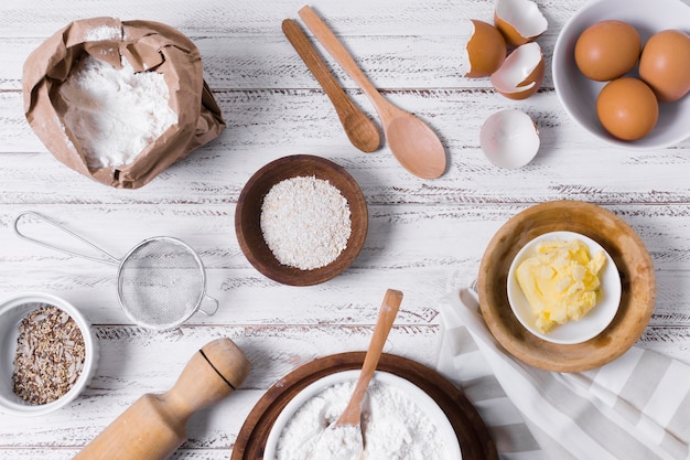 Foto arrangement für hausgemachtes fladenbrot