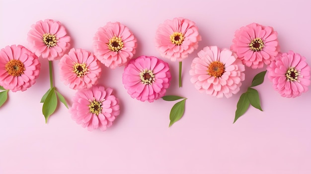 Arrangement mit rosa Blumen von Zinnia elegans