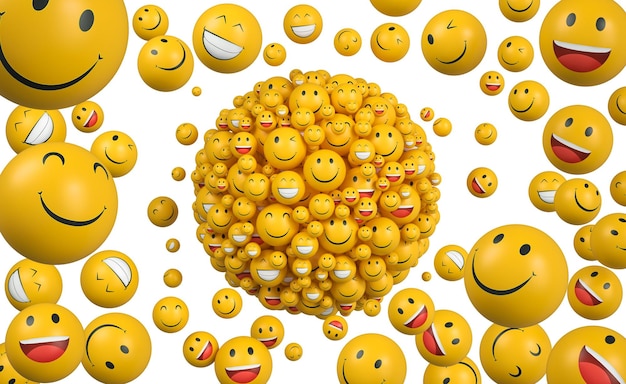Arrangement von Smile-Emojis für den Welt-Lächeltag