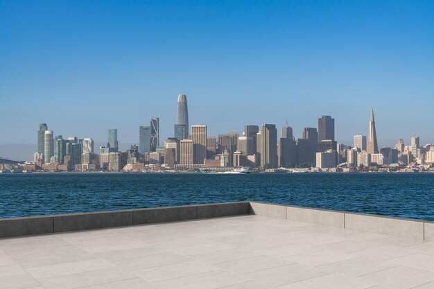 Arranha-céus Cityscape Downtown San Francisco Skyline Edifícios Belos Imóveis Hora do dia Telhado vazio Vista Conceito de sucesso