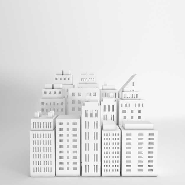 Arranha-céus de papel branco Edifício arquitetônico em vista panorâmica