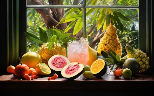 Foto arranjo de frutas coloridas