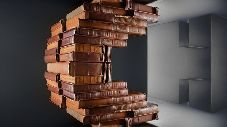 Foto arranjo de livros antigos com espaço para cópias