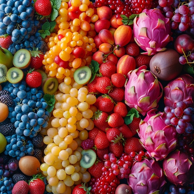 Arranjos de frutas coloridos