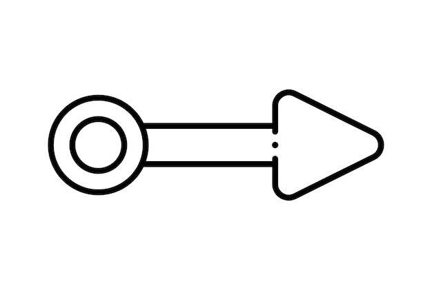 Arrastre el icono de línea de flecha derecha símbolo de sitio web negro signo de contorno minimalista