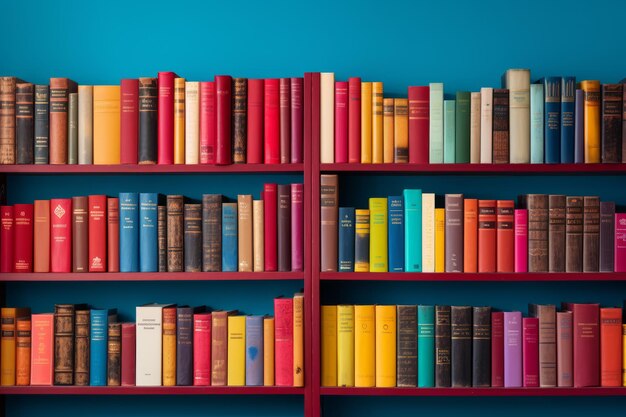 Foto array vibrante los libros coloridos en un estante ar 32