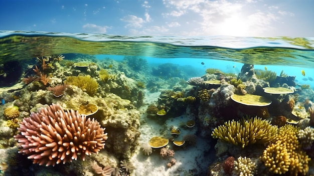 Un arrecife de coral bajo el agua