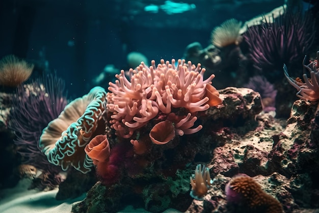 Un arrecife de coral bajo el mar