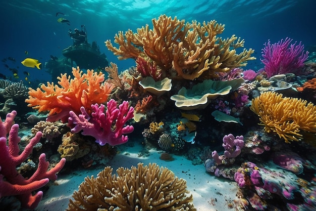 Arrecife de coral submarino costero