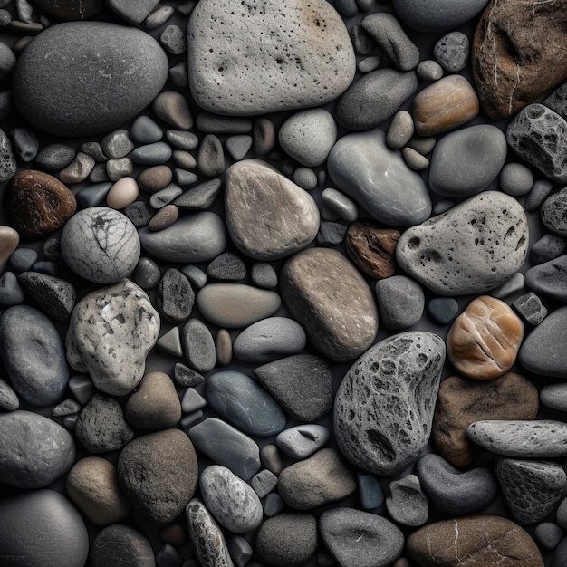 Un arreglo artístico de piedras Un collage de piedras colocadas de manera desigual de diferentes tamaños