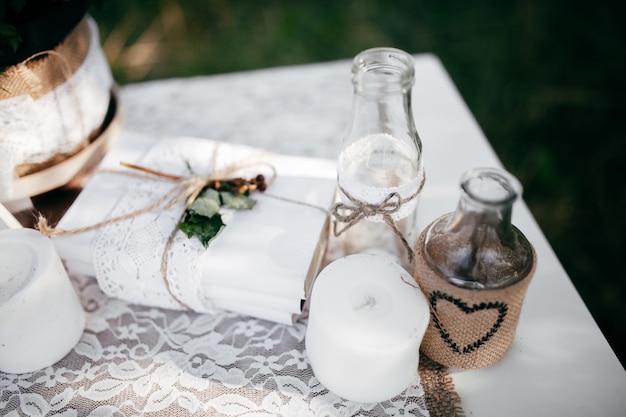 arreglo de boda pareja rural verde