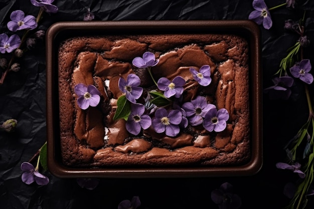 Arreglo de brownies deliciosos de ángulo alto