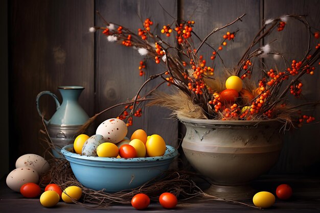 Arreglo caótico y brillante para las vacaciones de Pascua