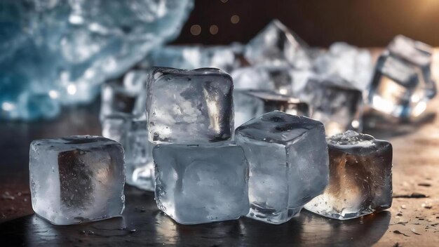 Arreglo de cubitos de hielo naturaleza muerta