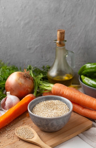 Foto arreglo de deliciosas verduras crudas