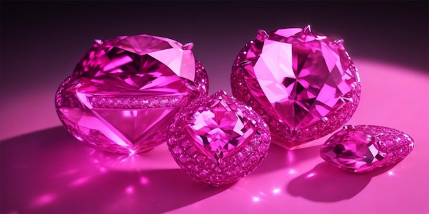 Arreglo de diamantes de color rosa brillante