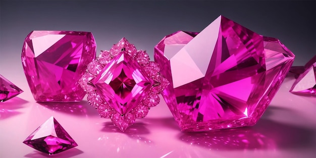 Arreglo de diamantes de color rosa brillante