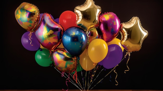 Un arreglo festivo de globos de colores perfecto para cualquier celebración Ai generativo