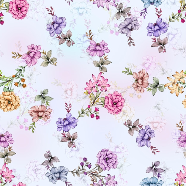 Arreglo floral en acuarela con telón de fondo pastel