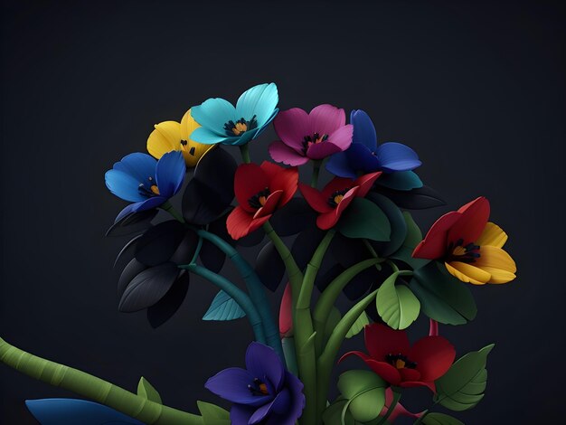 un arreglo floral colorido con la palabra " primavera " en la parte inferior