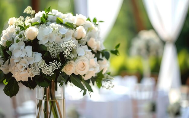 Foto arreglo floral elegante en una boda