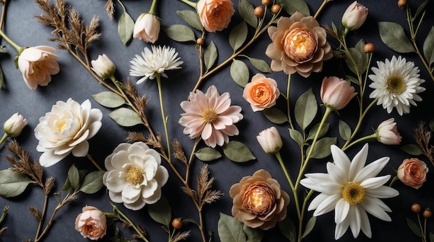 Arreglo floral con flores pastel