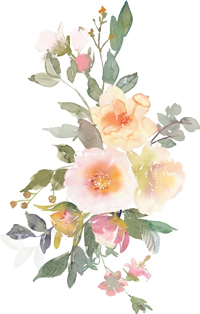 arreglo de flores de acuarela