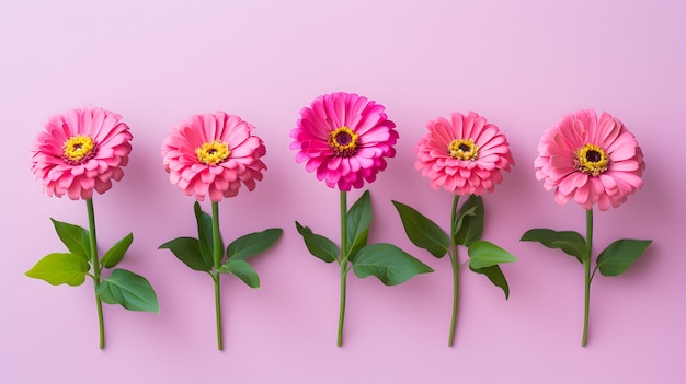 Arreglo de flores rosadas de Zinnia elegans