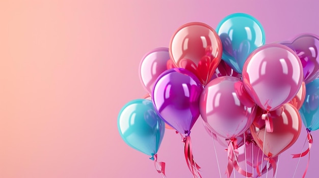 Arreglo de globos coloridos para una feliz celebración de cumpleaños