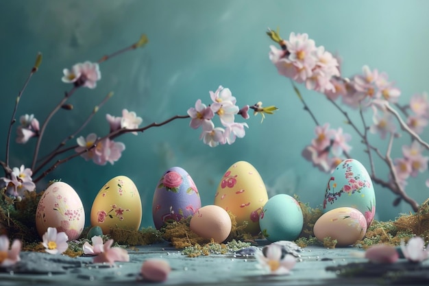 Arreglo de huevos decorativos de Pascua