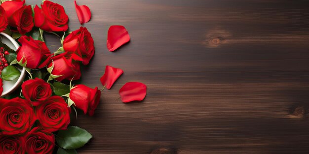 Arreglo de mesa para San Valentín o el día de la boda con rosas rojas Mesa romántica