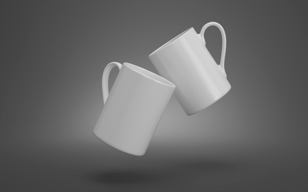 Foto arreglo mínimo de tazas de café con leche. taza para maqueta.