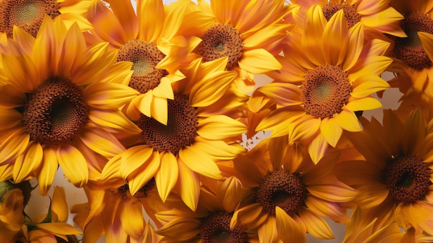 Arreglo de pétalos de girasol en flor