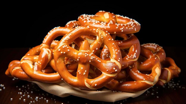 Un arreglo visualmente atractivo de pretzels